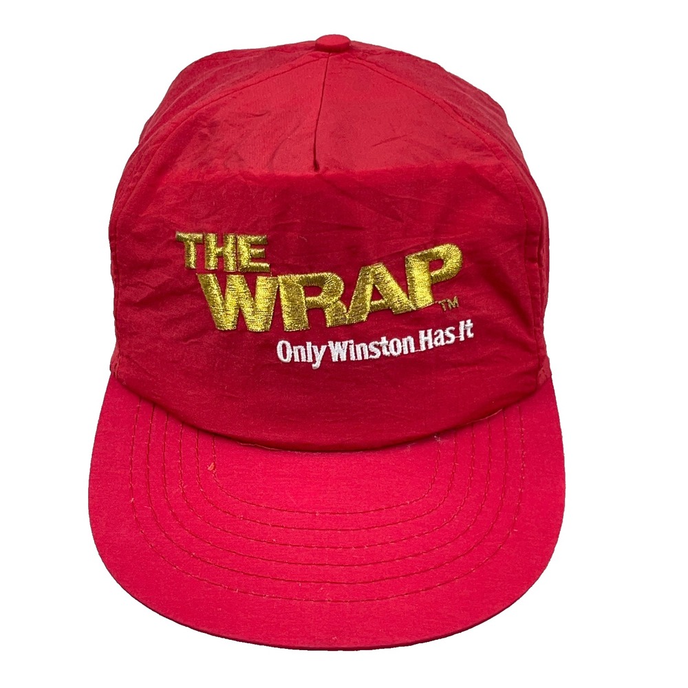 Vintage Winston The Wrap Trucker Hat Cap Snapback Cigarette Promo 90s Nylon